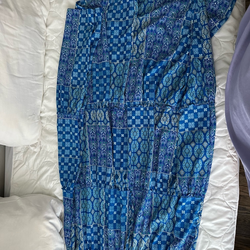 Blue Patterned Maxi skirt